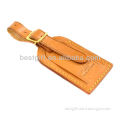 portable leather cover gold luggage tag